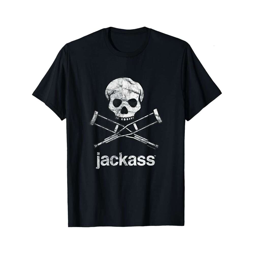Designer T shirt Jackasss Skull and Crutches Logo - 220g Tshits