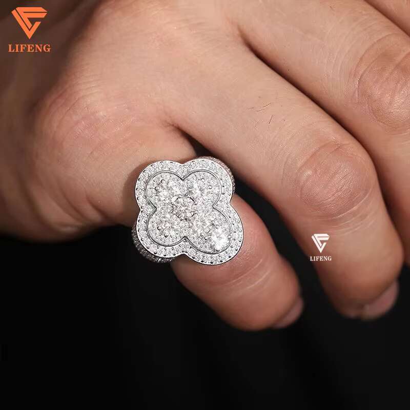 Hot Selling Diamond Tester Engagement Ring for Women Gold Plated Hip Hop Fashion Jewelry Cut Moissanite Hand Shape Pattern D VVS