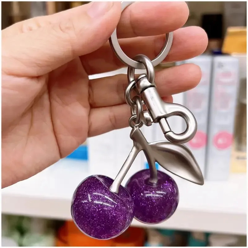 Creative Cherry Keychain Jewelry Bag Pendant Automotive Decoration Accessories 250408
