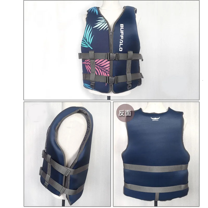 Neoprene childrens and adult life vests boating and drifting water skiing safety jackets snorkeling swimsuits sizes S M L XL 2XL 250409