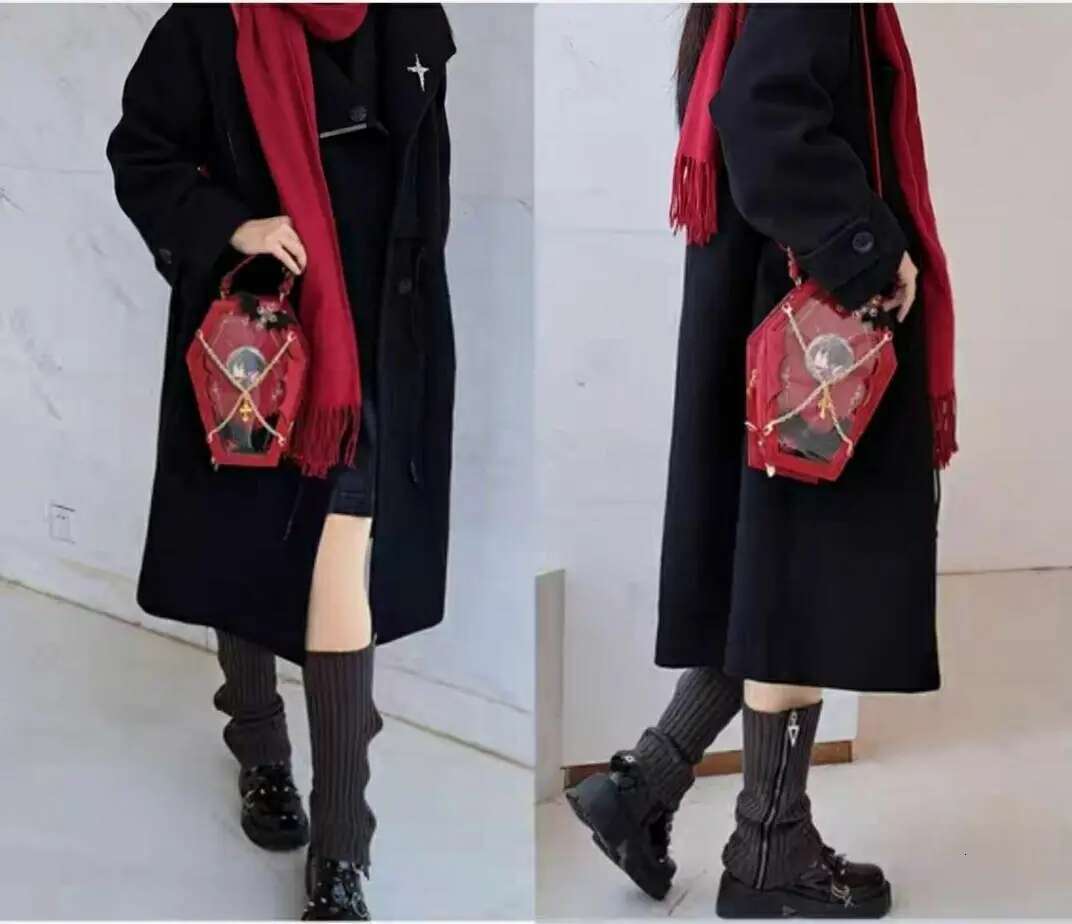 JIAERDI Haruku Y2k Messenger Bag Women Gothic Japanese Handle Chain Transparent Handbag Ladies Vintage Mini Backpack Aesthetic