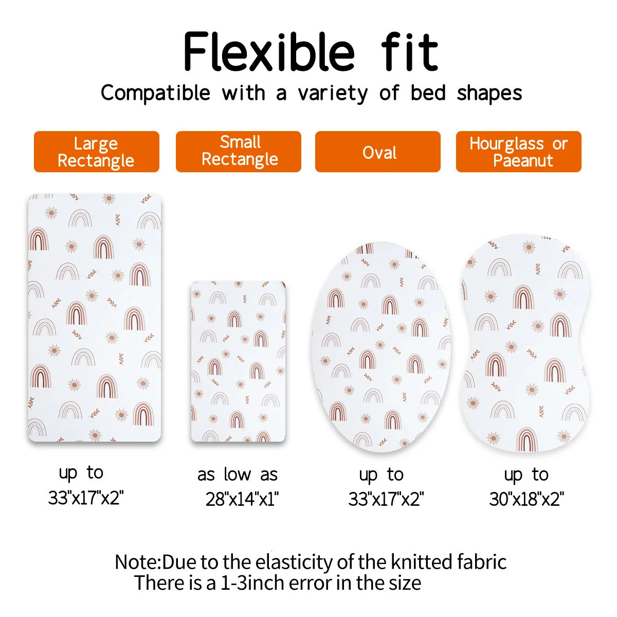 HappyFluent 2Pcs Baby Bass Mat Cover Set with Ultra Soft and Elastic Detachable Baby Bed Cover 250409