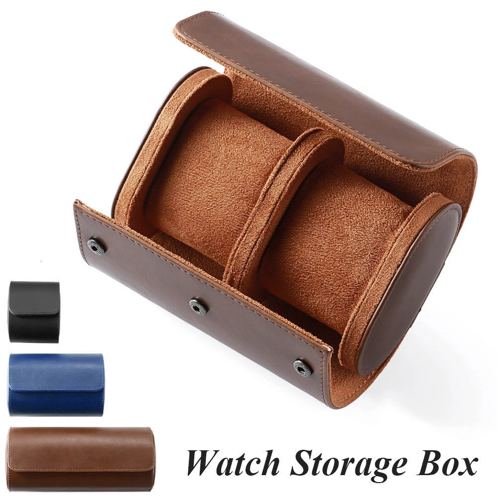 Portable Watch Storage Box PU Leather Watch Roll 1 2 3 Slots Travel Bag Gift Case Vintage Wristwatch Organizer Watches Pouch 251107