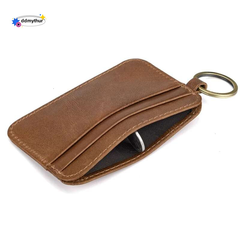 New Vintage Genuine Leather Mini Wallet Men's Credit Card Holder Slim Clutch Money Bag Small Coin Purse For Women ddmythur