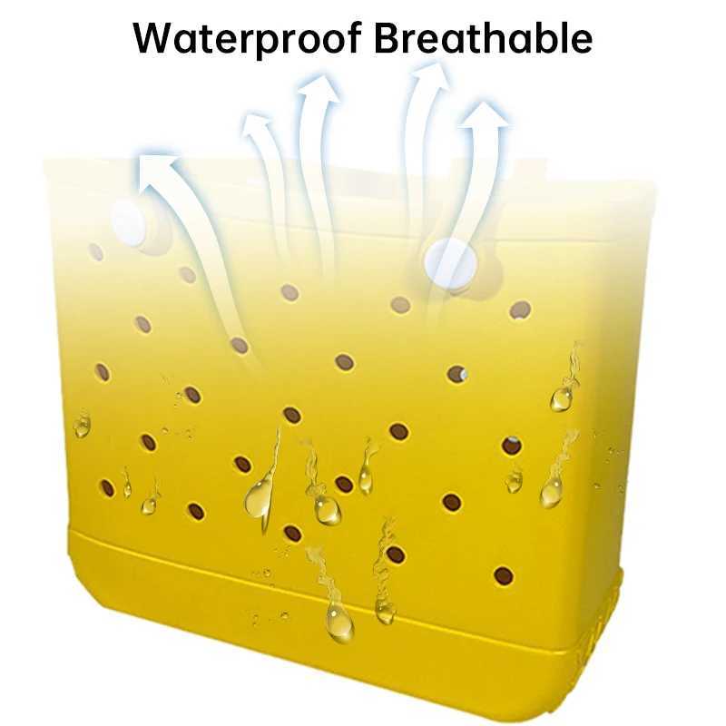 Plastic bag oversized handbag Shoder handbag EVA rubber waterproof basket Fi Wen handbag travel plastic bag Y250409VCFSD