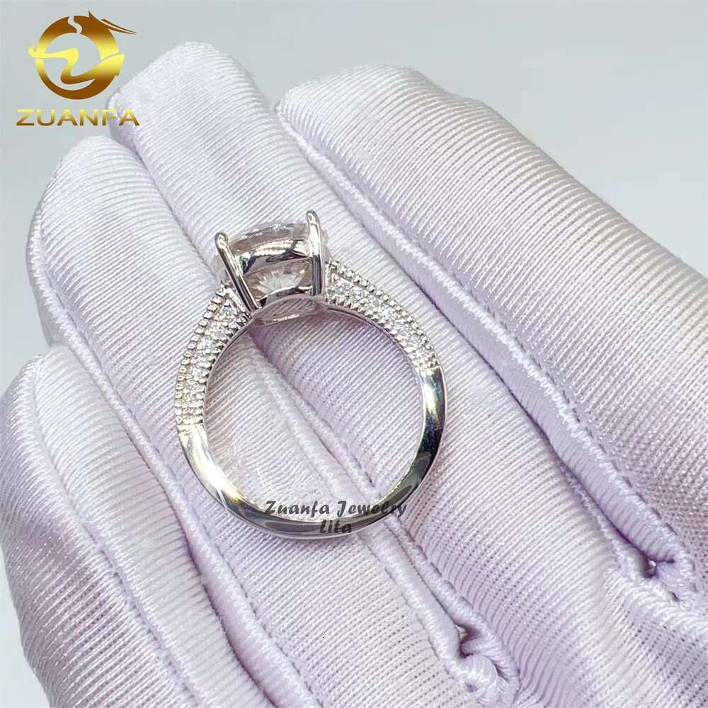 Luxury Vvs Diamond Women Wedding Ring 925 Silver Round 4ct Moissanite Engagement Ring
