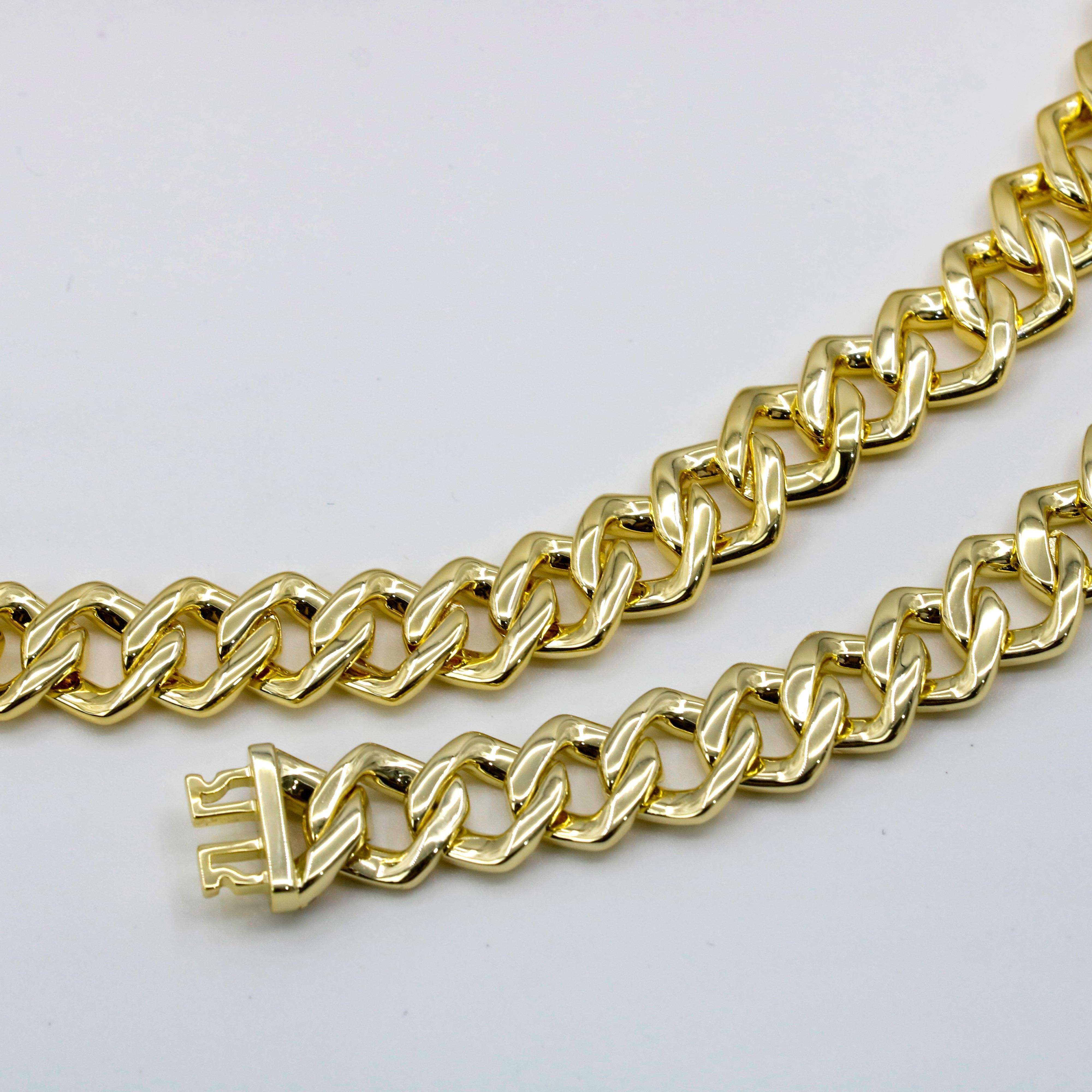 Factory Wholesale Gold Plated Necklace Pendants Customized High Polishing Necklace Custom Cuban Link Chain