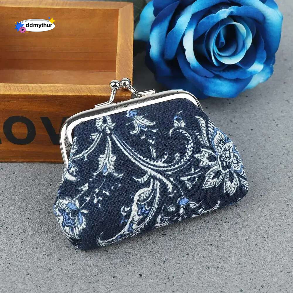 Women Printed Coin Purses Small Wallet Hasp Card Holder Handbags Clutch Money Bag Vintage Blue And White Porcelain Printing ddmythur