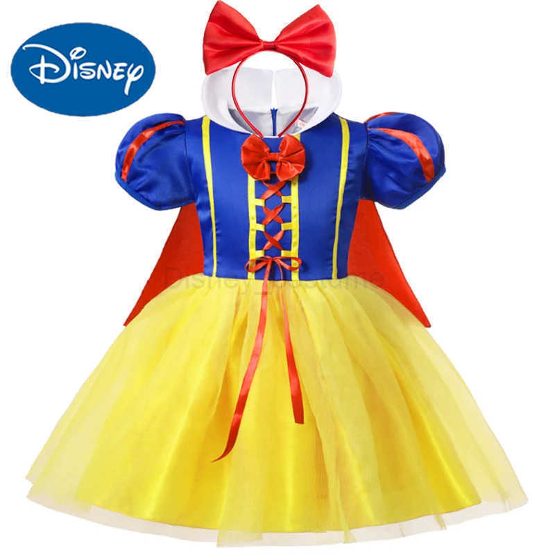 Disney Girls Halloween Princess Dress With Headband Children Cosplay Dress Up Kids Clothes Birthday Party Costume Vestidos 2-12Y X2504081