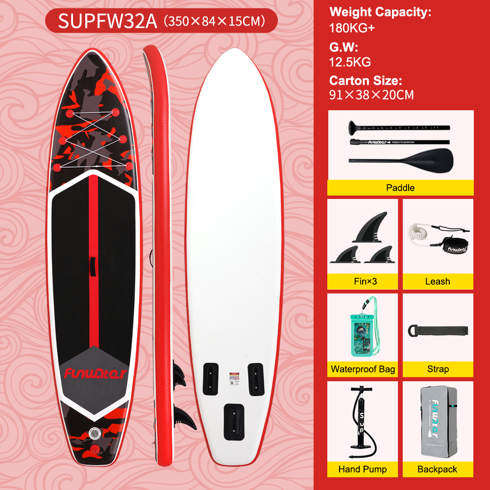 FUNWATER Surfboards paddleboard 11'6" inflatable surfboard Padel wholesale Stand Up Paddle Board Surfboard Sport Sporting sup boards surfing