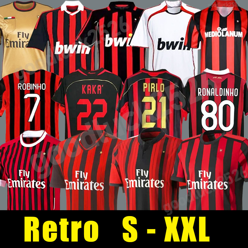 2006 2007 Retro shirts SOCCER JERSEYS 02 03 04 05 06 07 09 10 11 12 13 14 Maldini AC KAKA Long MILAN IBRAHIMOVIC Inzaghi PIRLO SHEVCHENKO Van Basten BAGGIO Ac Maillots