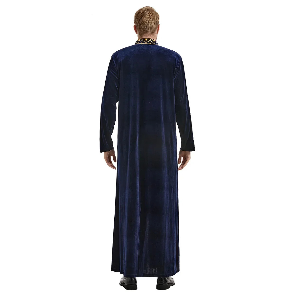 Mens ed Stand Collar Ramadan Thobe Dubai y Islamic Kaftan Long Sleeve Ankle Length Robe Premium Cotton 250409