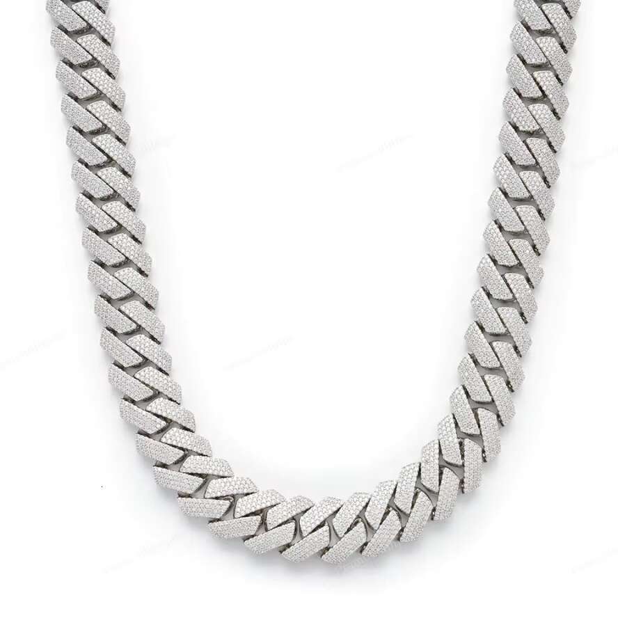 Iced Out 16MM Cuban Link Chain Sterling Silver Moissanite Extended Clasp Hip Hop Thick Miami Necklace Luxury Statement Jewelry