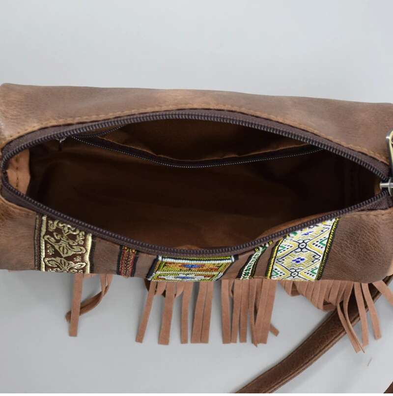 Shoulder Bags Women PU Geometry Embroidery Circle Shaped Crossbody Bag