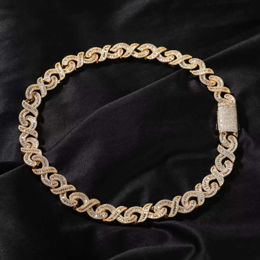 Hot Selling Products 2025 New Moissanite Necklace 15mm Gold Cuban Link Bracelet Chain Jewelry for Men