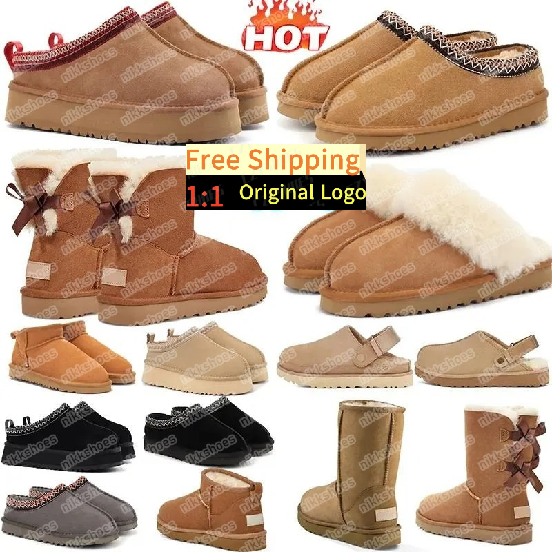 New Boots 2025 designer boots womens platform booties winter boot snow Tasman Slippers Tazz mustard eed Chestnut Sand Fur Slides Sheepskin snow warm Bowtie Slipper