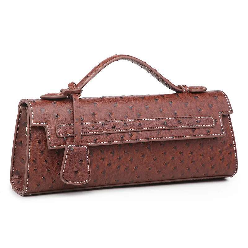 Hot Fashion Brands Women's Long Shoulder Bags Brand Design Ostrich/Snake Print Women Bag Handbag Ladies Handbags