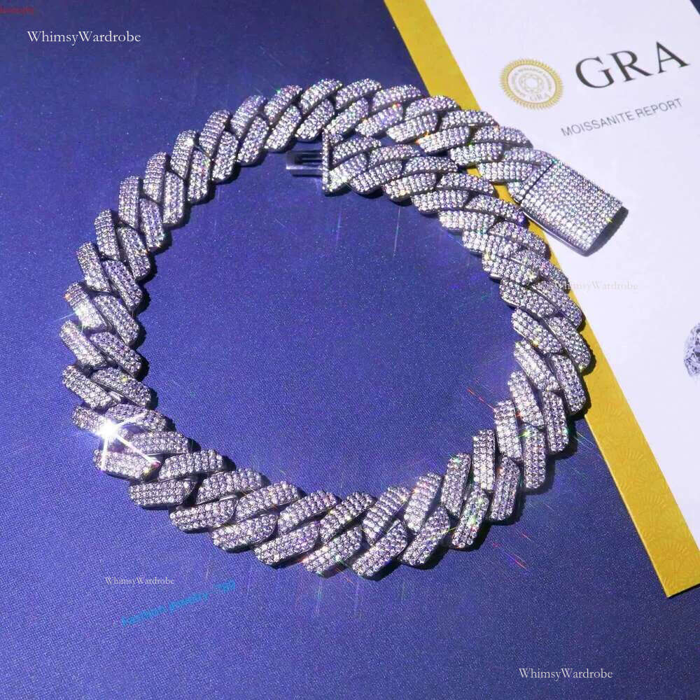 Vvs Jewelry Custom Designer K Moissanite Iced Out Sterg Sier Pass Dia Test Hip Hop Chains For Men Jewelery S 7B80Chain Cuban Necklace