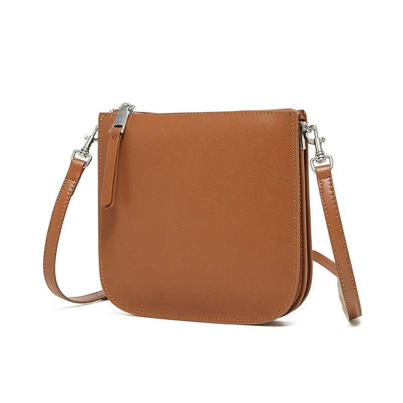 Formeki Genuine Leather Ins Fashion Crossbody Concise Vintage Square Underarm Design Ladies Female Bag