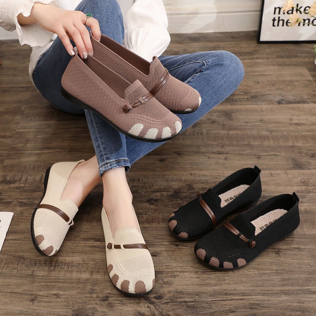 2025 New Women's Spring/Summer Women's Breathable Beijing Lightweight Cloth Shoes Comfortable Anti Slip Casual Mom Soft Bottom Cloth Shoes