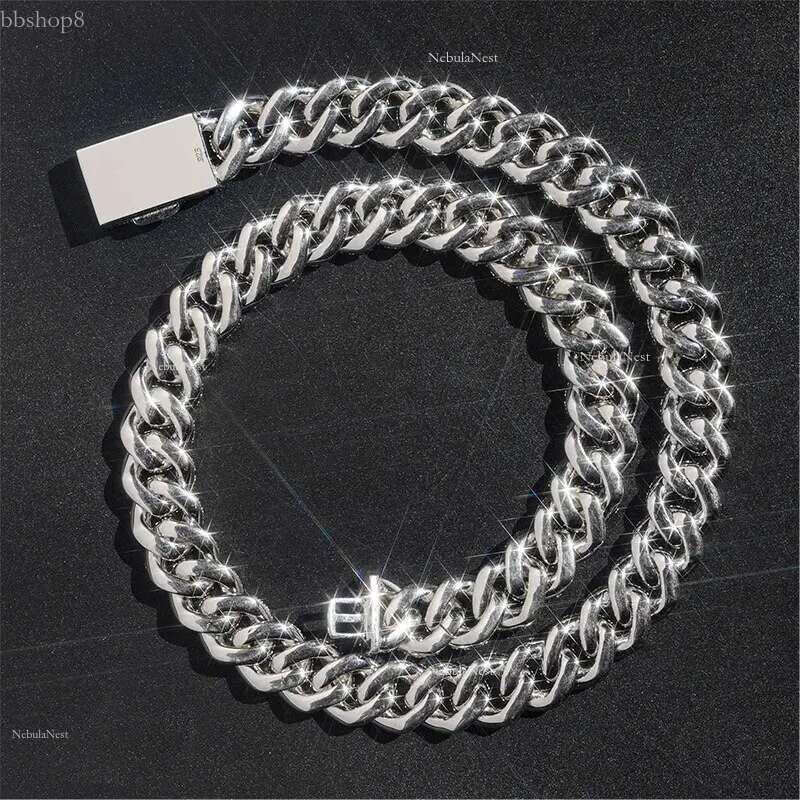 fashion pendant jewelry iced out hip hop miami k chains men women sier 15mm wide round shape vvs moissanite cuban necklaces and bracelets