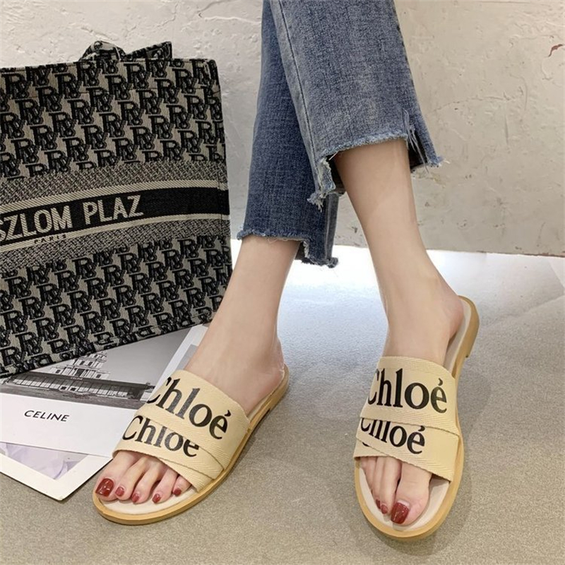 free shipping designer slipper for women outdoor indoor sandals Flat sliders casual beach shoes