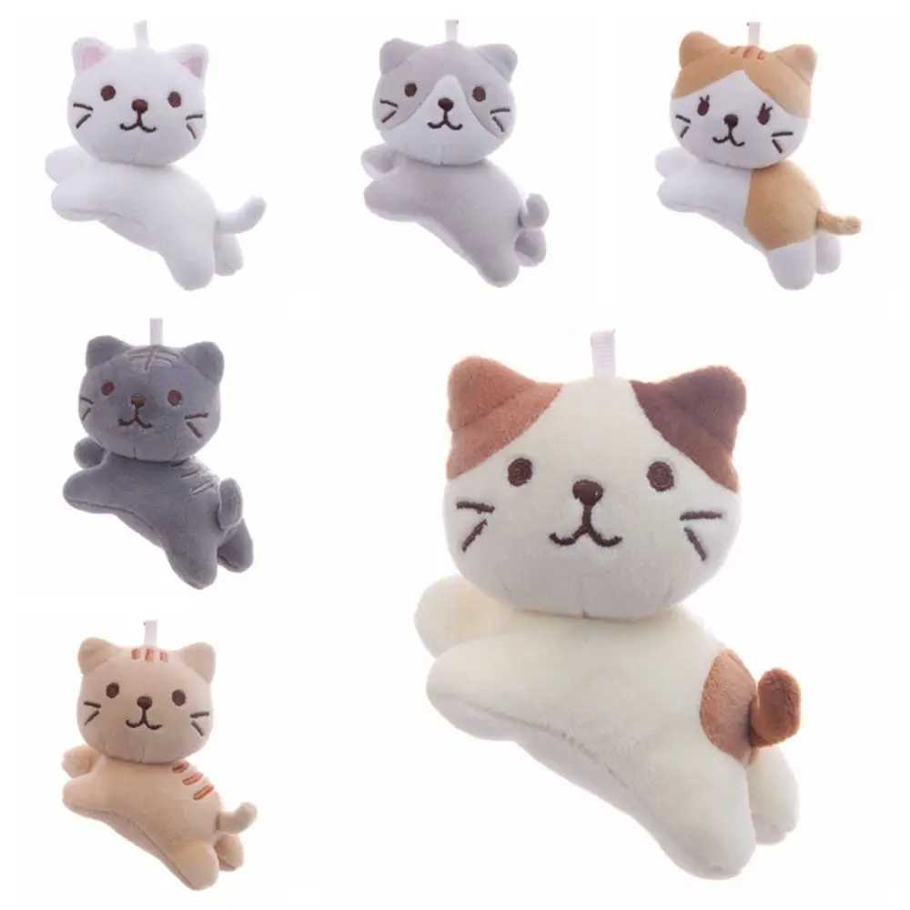 Cute cat plush keychain pendant backpack charm Korean style curved head kitten keychain plush cartoon doll pendantXJ250409