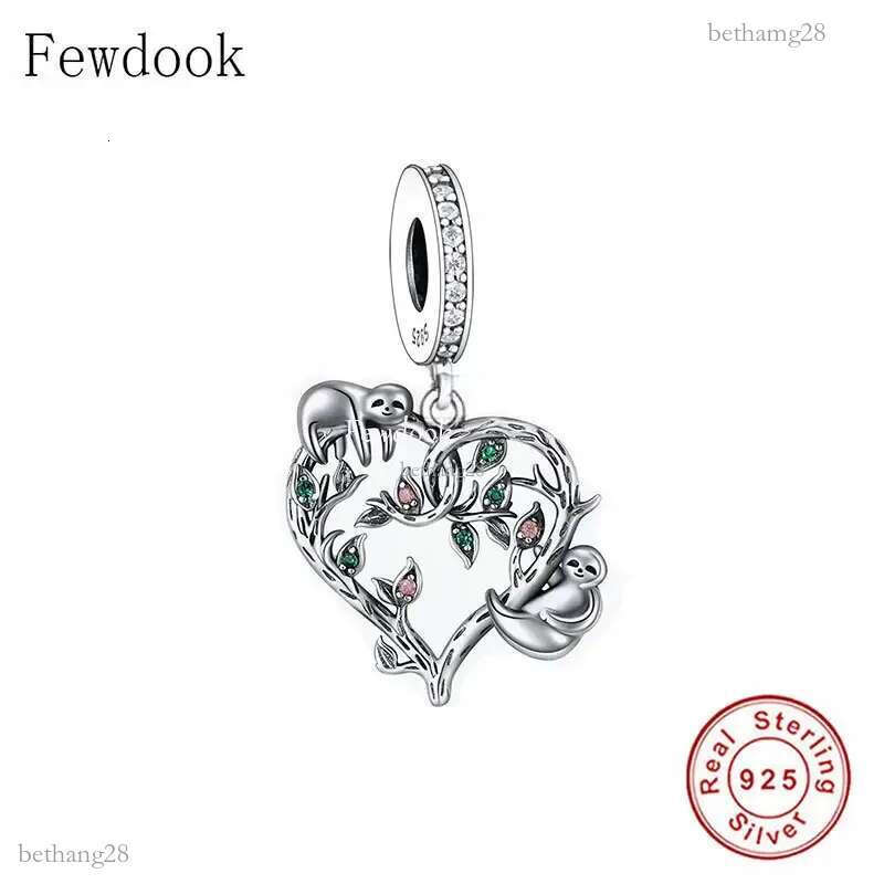FC Jewelry Fit Original Charm Bracelet 925 Sterling Silver Mother Love Baby Sisters Are Friends Sloth Bead For Making Berloque