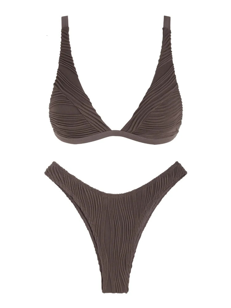 womens swimsuit texture high cut bikini w250327