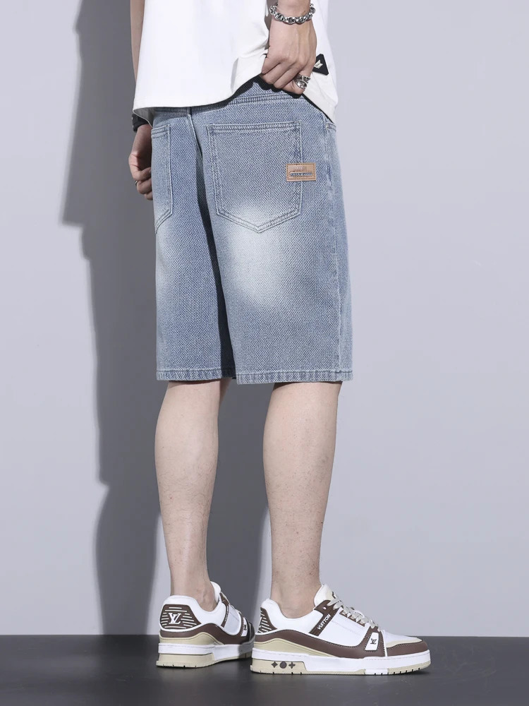 Starry Sky Pattern Mens Summer Denim Shorts Loose Straight Casual Short Jeans Breathable Comfortable Fashion Mens Shorts Y2k 250407