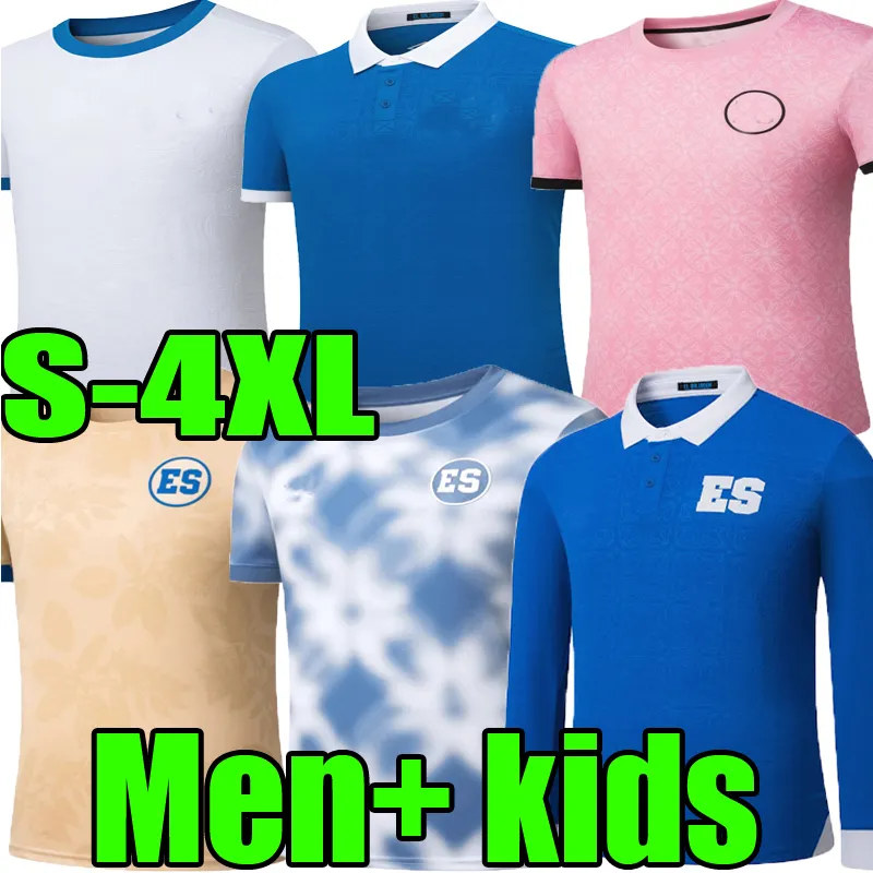 2025 El Salvador Jerseys Home Blue Away National Team White long sleeve 25 26 Soccer Shirt Short Sleeve Salvador Football kids kit soccer Jerseys