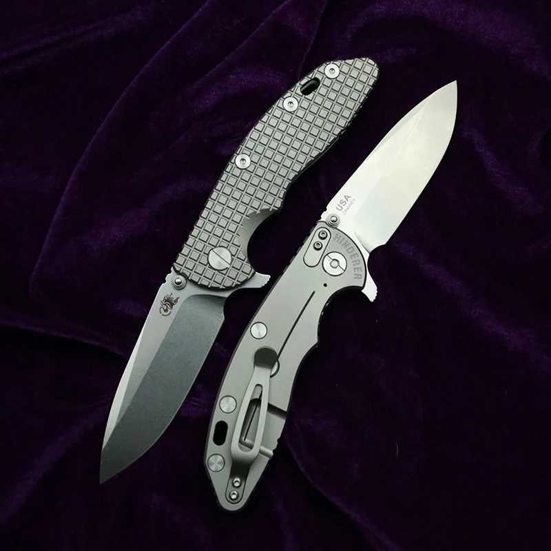 LEMIFSHE 2024 Hinderer XM18 Titanium Handle Ceramic Bearing Mark 20CV Folding Knife Tactical Pocket Camping Hunt Outdoor EDC Too Z250408