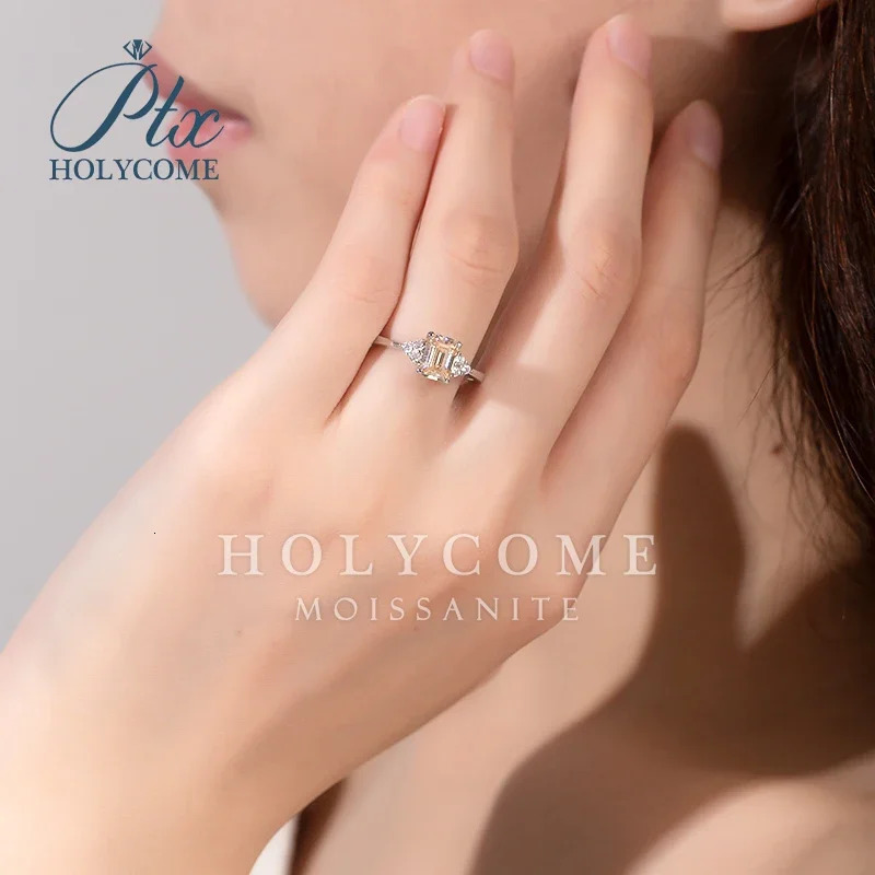 Holycome Top Quality 1.0CT Champagne VVS1 Jade Ring with GRA 925 sterling silver suitable for womens wedding jewelry 250325