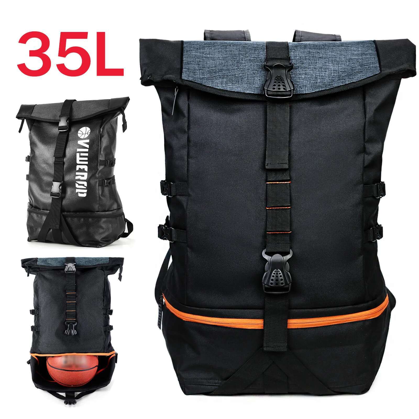 35L Man Sports Basketball Bag Elite Training Large Travel Backpack Outdoor Hiking Camping Bags Mountaineering Backpacks