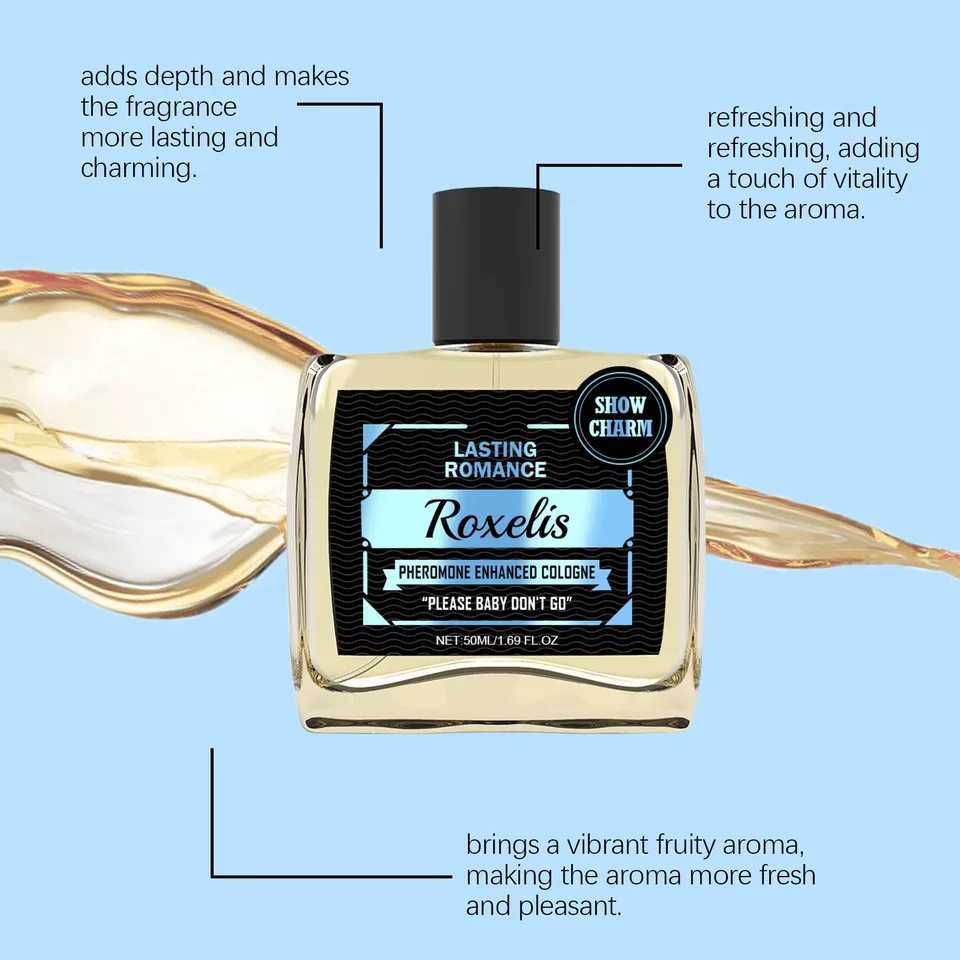 Roxelis 50ml Cologne Pheromone perfume Bergamot Amber Wood Long Date perfume Floral Flavor Flirting Men perfume MistXJ250409