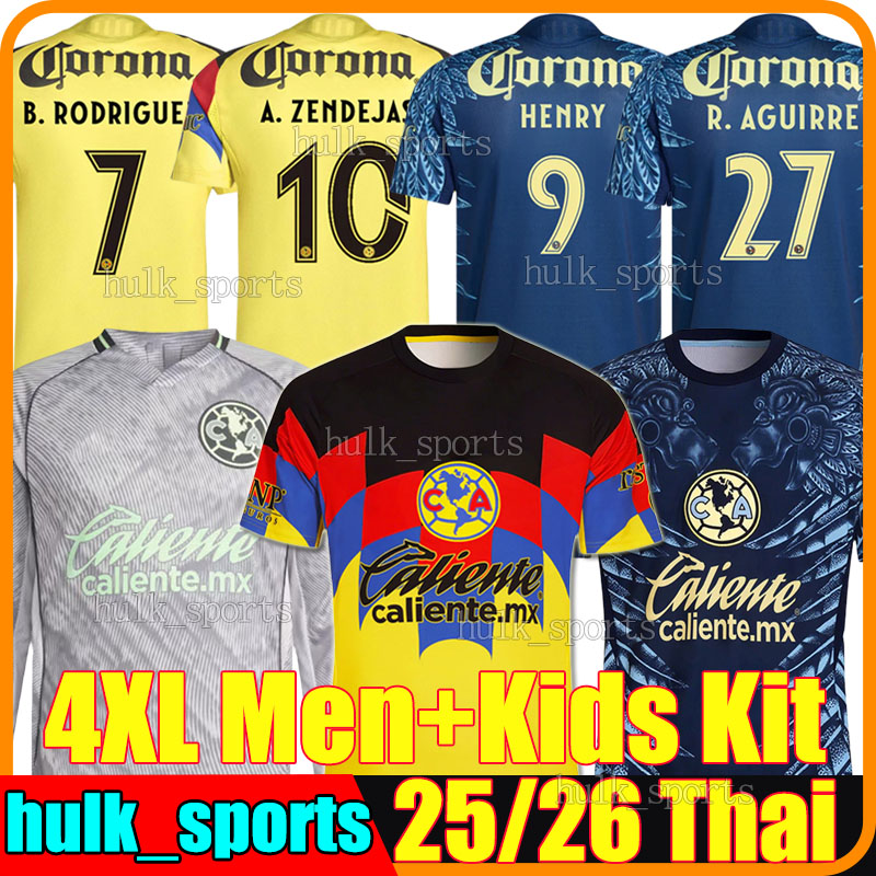 4XL 2025/26 Club America 3rd Soccer Jerseys Liga MX HENRY RODRIGUEZ AGUIRRE DAVILA VIOLANTE J. ZUNIGA FIDALGO GUTIERREZ DILROSUN R. COTA football shirt men kids kits set