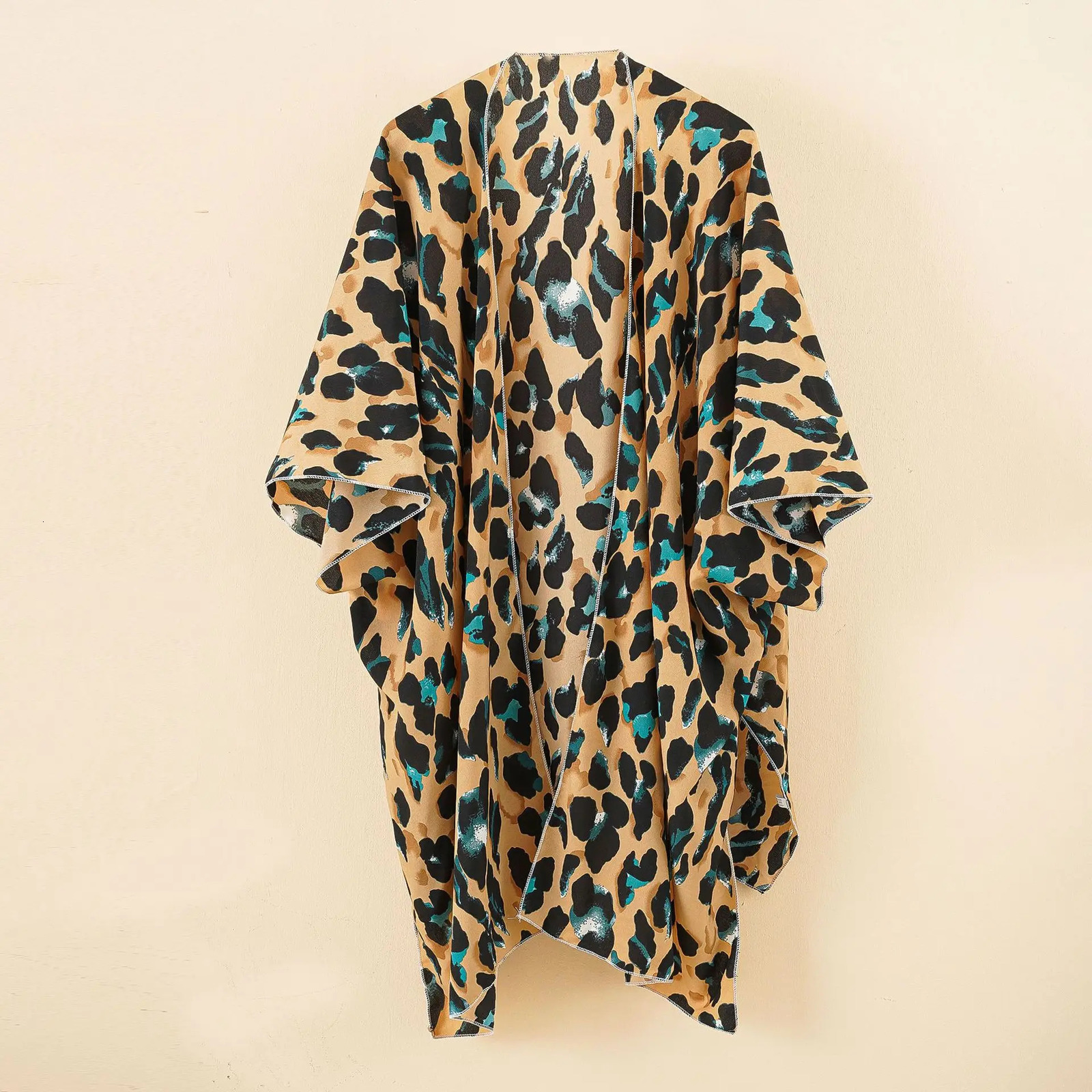 Womens loose printed chiffon top beach swimsuit bikini kimono open jacket 250409