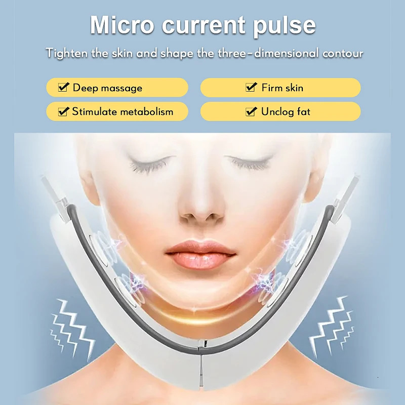6 Modes Face Vibrate Electric Slimming Device Double Chin V Shape Lift Belt Compress Pulse Massager 251106