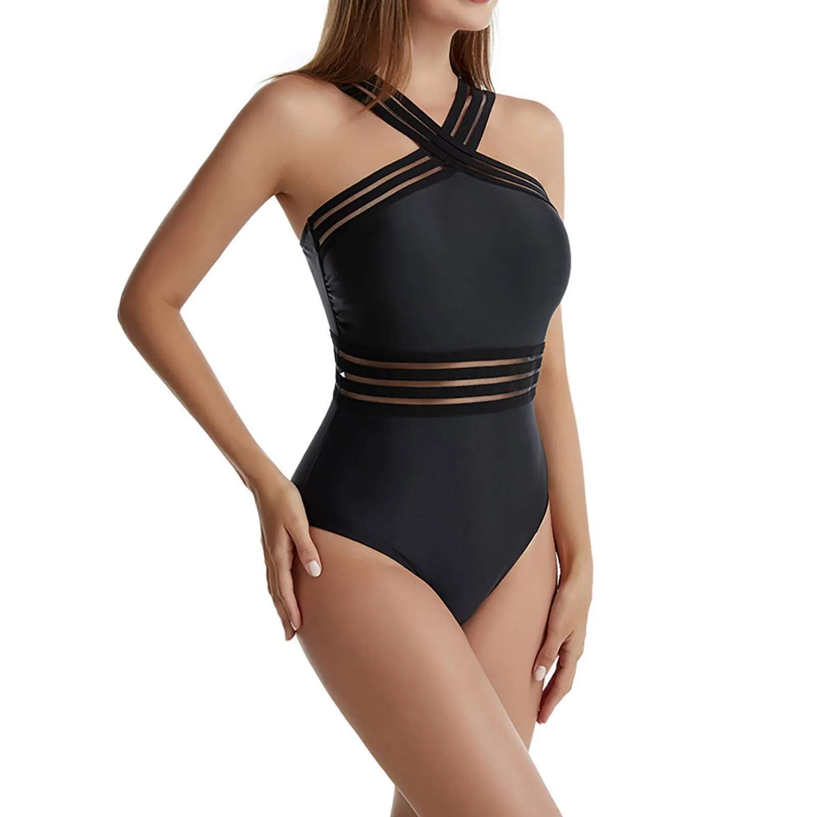 Dongdumaoyi Sexy One Piece Swimsuit Backless Halter Beach Swimwear Crochet Bikini Bathing Suit Black Swimming For Women