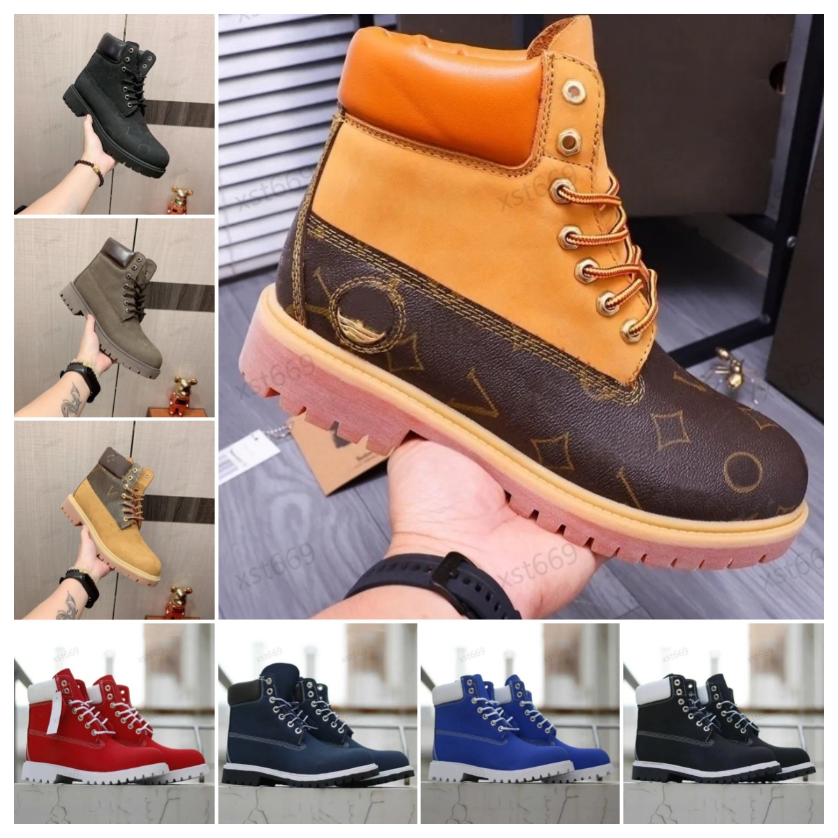 Designer timsberlands boots winter snow martin ankle boots for men women warm booties classic bottes ankle boots black white red tims boots women