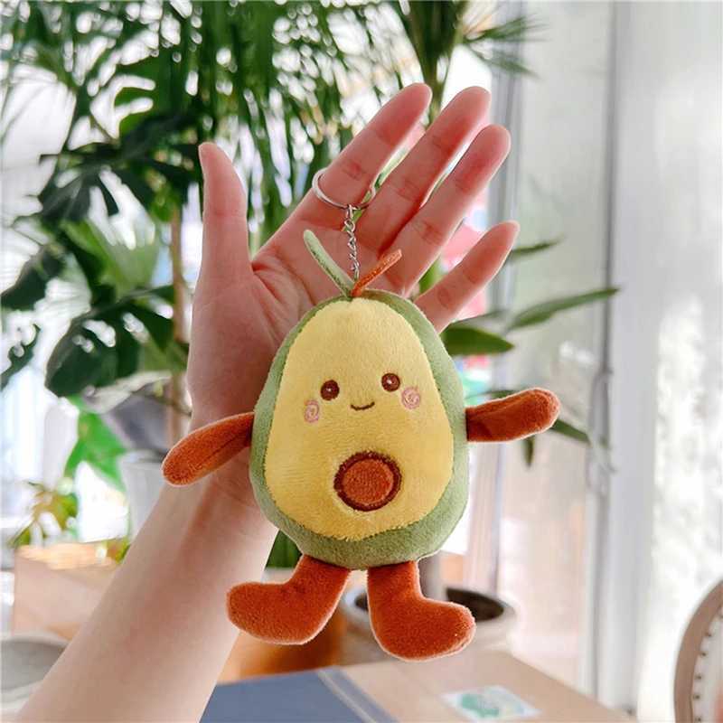 Cute cartoon fruit avocado stuffed doll plush toy keychain pendant backpack keychain decorative accessories giftXJ250409