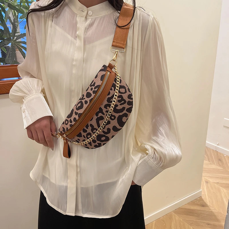 Leopard Print PU Waist Bag Fanny Pack Woman Chest Pack Belt Bag phone Purse Fashion Lady Shoulder Crossbody Bags 251107