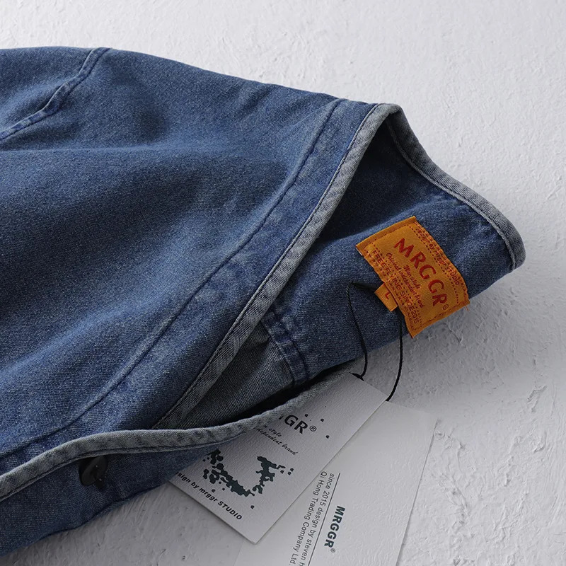 Amekaji Japanese Retro Heavy duty Laundry Work Clothes 100% Cotton Denim Jacket Mens Fashion Cardigan 250409