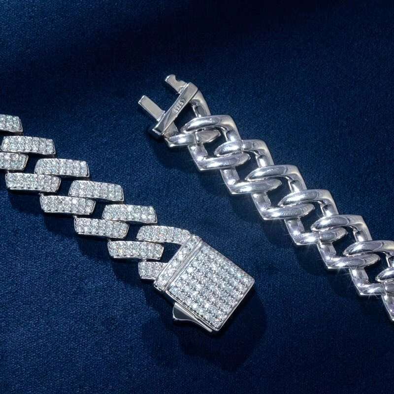 Dolphins Fine Jewelry Hip Hop Necklace Real Gold Plated 8mm 10mm 12mm 14mm 20mm VVS Dia Iced Out Moissanite Cuban k Chain