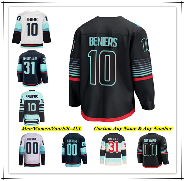 Matty Beniers Hockey Jersey Seattles Krakens 7 Eberle Jaden Schwartz Brandon Montour Vince Dunn Joshua Mahura Ryan Lindgren Philipp Grubauer Chandler Stephenson
