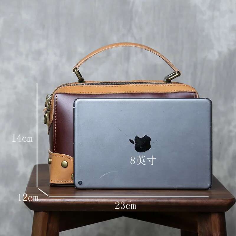 Top Layer Cowhide Retro Crossbody Fashionable And Versatile Handbag Women's Shoulder Bag Genuine Leather