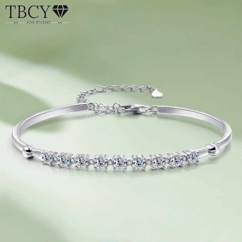 TBCYD m Diamond Bracelet Bangle For Women S925 Sterling Silver Wedding Party Fine Hand Chain Jewelry Gift 250408