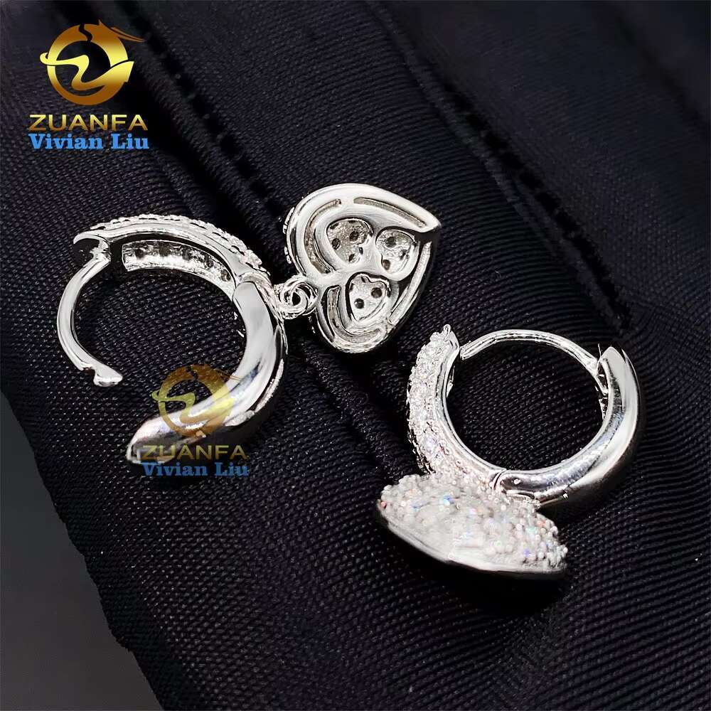 Fashion Jewelry Luxury Diamond Women Jewelry Sterling Silver Wholesale Price Vvs Moissanite Earrings