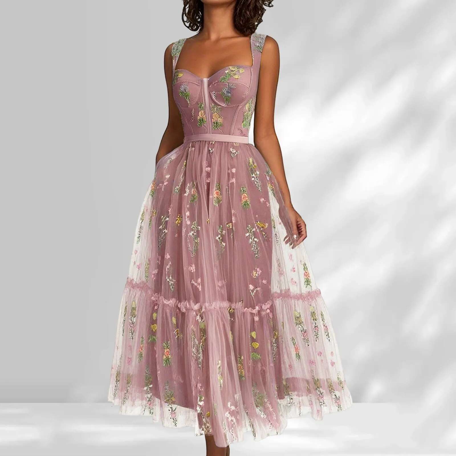 Dongdumaoyi Women S Evening Party Dress Strap Sleeveless Lace Embroidery Dubai Banquet Gown Prom Dresses For Vestidos