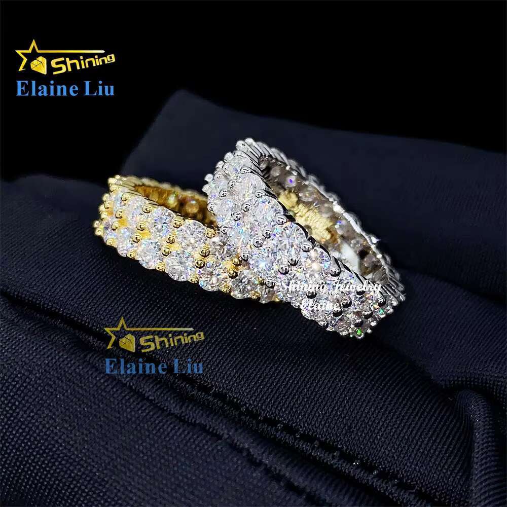 Pass Diamond Tester 925 Sterling Silver Diamond Cz Zircon or Vvs Moissanite Custom Fine Jewelry Rings